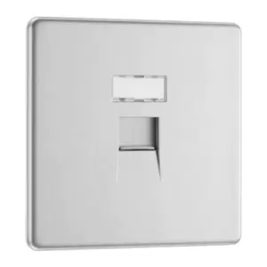 Image of BG Nexus Flatplate Screwless Brushed Steel 1 Gang RJ45 Data Outlet Socket - FBSRJ451