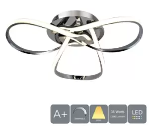 Image of HALO LED Semi-Flush Ceiling Light Polished Chrome Warm White