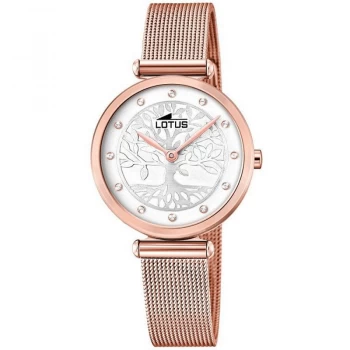 Image of Lotus White and Rose Ladies Watch - L18710/1