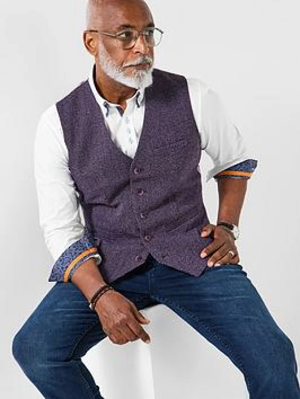 Image of Joe Browns Joe Browns Men Stylish Formal Waistcoat in Purple Size: 42R Purple 42R Male 5059953310204