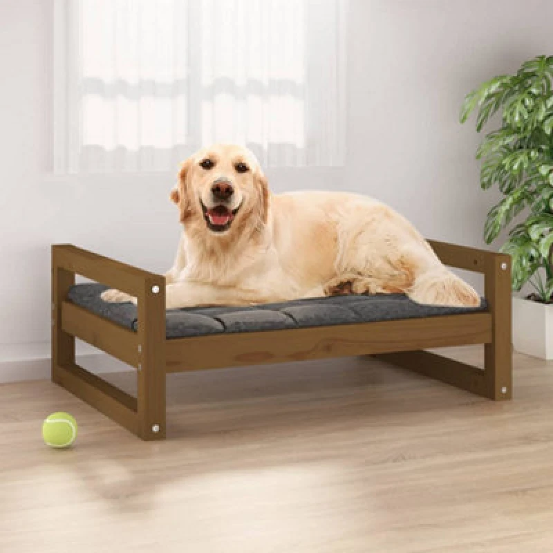 Image of VIDAXL Vidaxl - Dog Bed Honey Brown 75.5x55.5x28cm Solid Pine Wood 8720287140658
