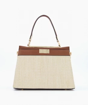 Image of Dune 'Ducies' Medium Raffia Tote Bag - natural
