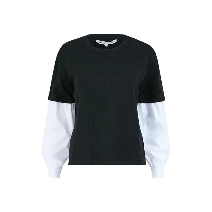 Image of Yumi Black Contrast Knitted Jumper - S