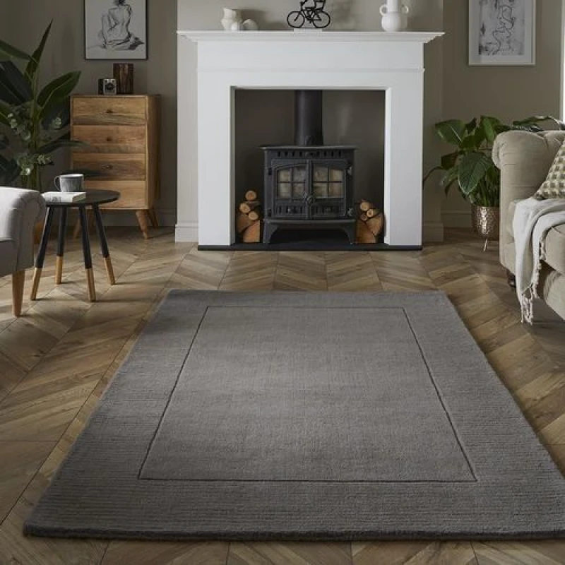 Image of Esselle Esme Wool 160x230cm Grey Rug Grey One Size