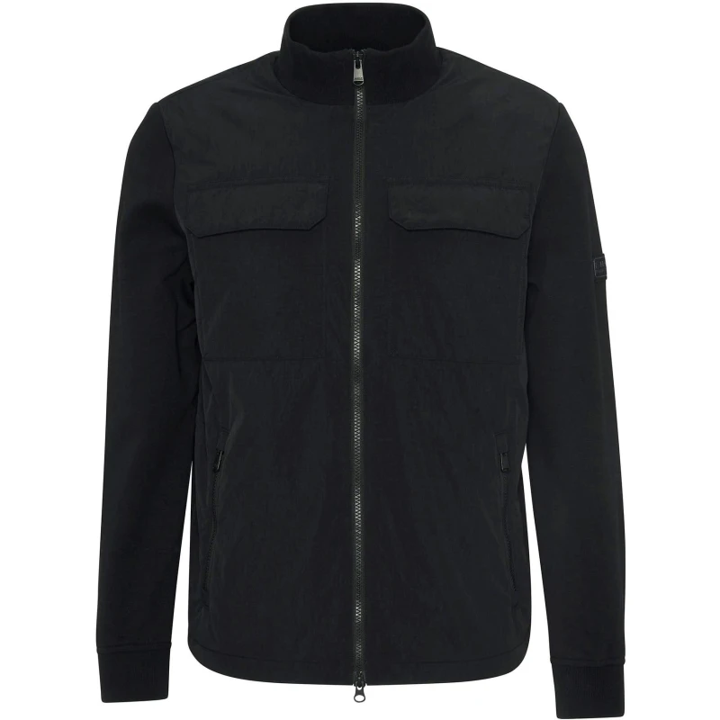 Image of Barbour International Mens Ethan Quilted Long Sleeve Hybrid Jacket Black BK11 male M