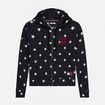Image of Tommy Hilfiger Womens Star Print Hoodie - Navy - L