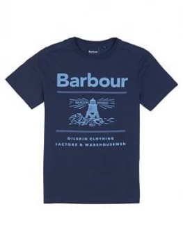 Image of Barbour Boys Short Sleeve Reed Logo T-Shirt - Navy