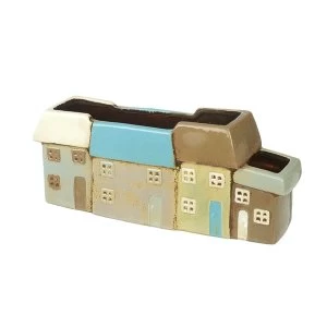 Image of Ceramic Houses Planter By Heaven Sends