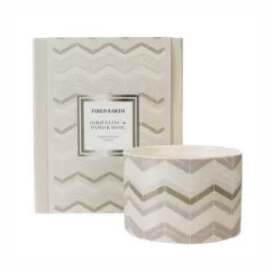 Image of Large Ceramic Darjeeling & Damask Rose Wax Filled Candle Off-White