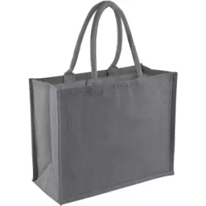 Image of Westford Mill Classic Jute Shopper Bag (21 Litres) (Pack of 2) (One Size) (Graphite Grey/Graphite Grey) - Graphite Grey/Graphite Grey