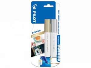 Image of Pilot Pintor Medium Bullet Tip Paint Marker 4.5mm Gold and Silver Colo