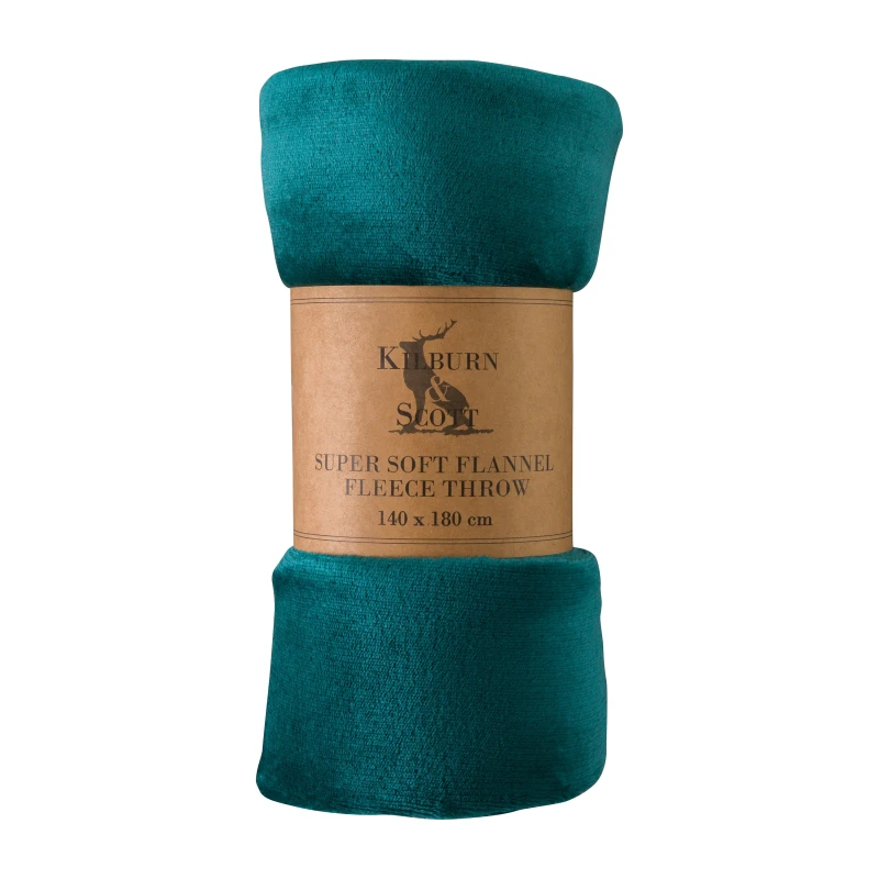 Image of Crossland Grove Rolled Flannel Fleece Teal 1400x1800mm, Green 5.05941E+12