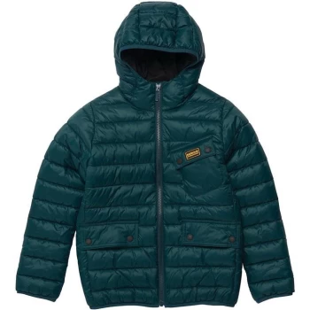 Image of Barbour International Boys Ouston Hooded Quilted Jacket - Benzine TE91