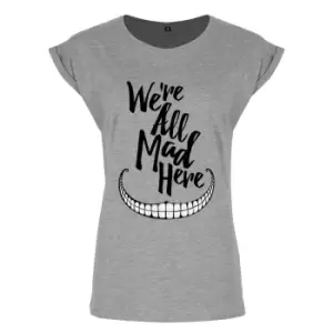 Image of Grindstore Womens/Ladies We`re All Mad Here Premium T-Shirt (Medium (UK 10-12)) (Grey)