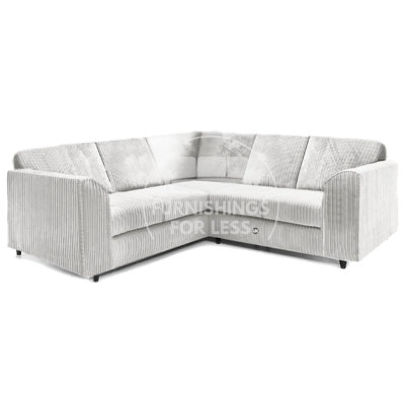 Image of Furnishings For Less UK Ferguson Silver 5 Seater Fabric Corner Sofa L Shaped Jumbo Cord - Full Back