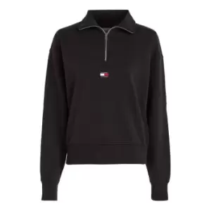 Image of Tommy Jeans Tjw Bxy quarter Zip XS Badge - Black