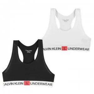 Image of Calvin Klein 2 Pack Mini Bralets - White/Black 0LB
