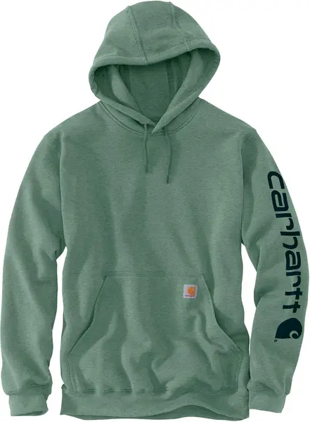 Image of Carhartt Midweight Sleeve Logo Hoodie, green, Size M