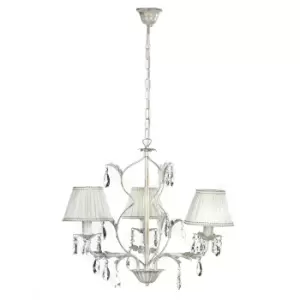 Image of Karen 3 Light Multi Arm Chandelier With Shades, Ivory