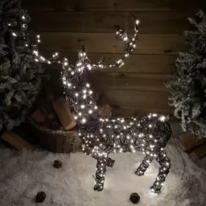 Image of Samuel Alexander - 99cm LED Indoor Outdoor Wicker Standing Reindeer Christmas Decoration