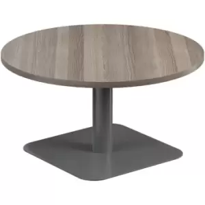 Image of Tc 800mm Circular Low Contract Table - Silver/Grey Oak