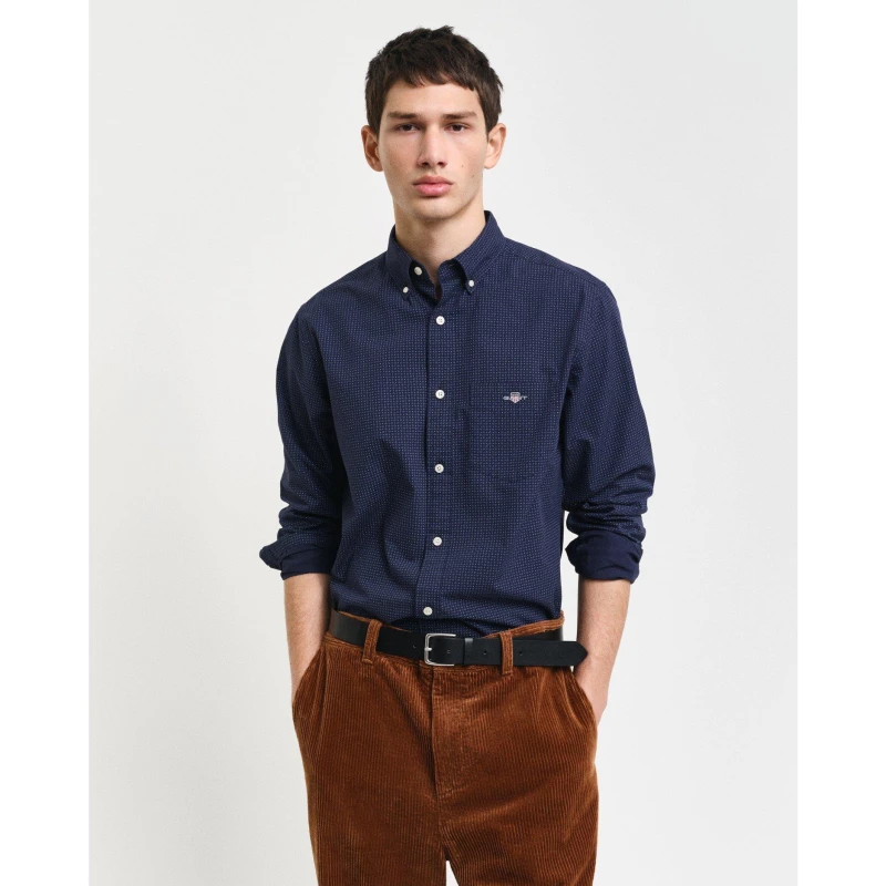Image of Gant REG MICRO PRINT SHIRT EVENING Blue Blue S
