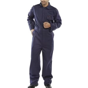 Image of Click Workwear Cotton Drill Boilersuit Navy Blue Size 36 Ref CDBSN36