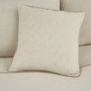Image of Dreams & Drapes Fearne Floral Jacquard Textured Weave Piped Edge Filled Cushion, Soft Gold, 43 x 43 Cm