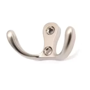 Image of GTV Small Double Coat Hanger Hook Door Wall Bath CK24 Model - Colour Satin, Pack