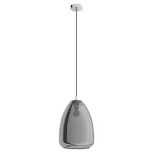 Image of Pendant Light Colour Chrome Shade Black Transparent Glass Vaporized E27 1x40W