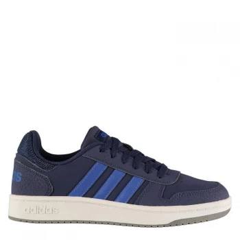 Image of adidas Hoops Junior Trainers - Navy/Blue/Wht