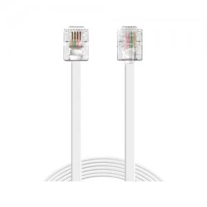 Image of Sandberg RJ11 to RJ11 Cable, 5 Metres, White, 5 Year Warranty