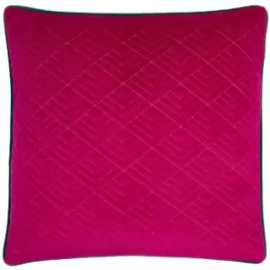 Image of Furn Deco Cushion Cover (One Size) (Fuchsia/Jade Green)