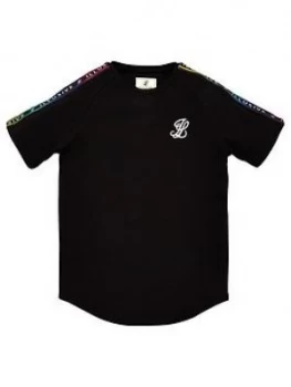 Image of Illusive London Boys Taped Short Sleeve T-Shirt - Black, Size 9-10 Years