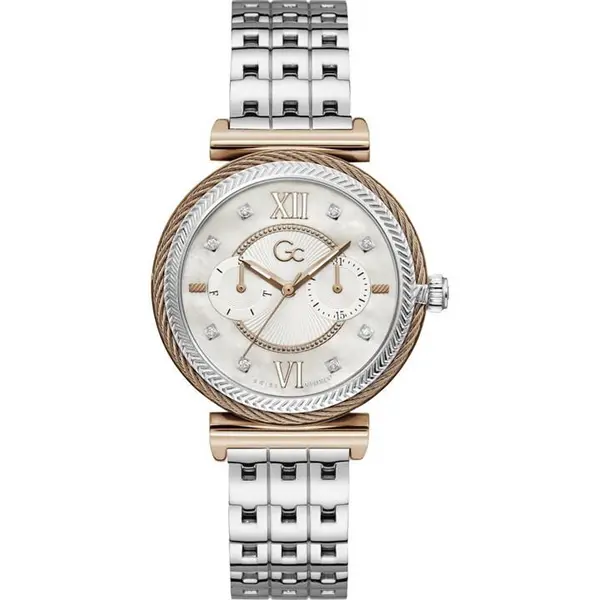 Image of Gc Ladies Gc Starlight Watch - Two tone, White and Silver One Size