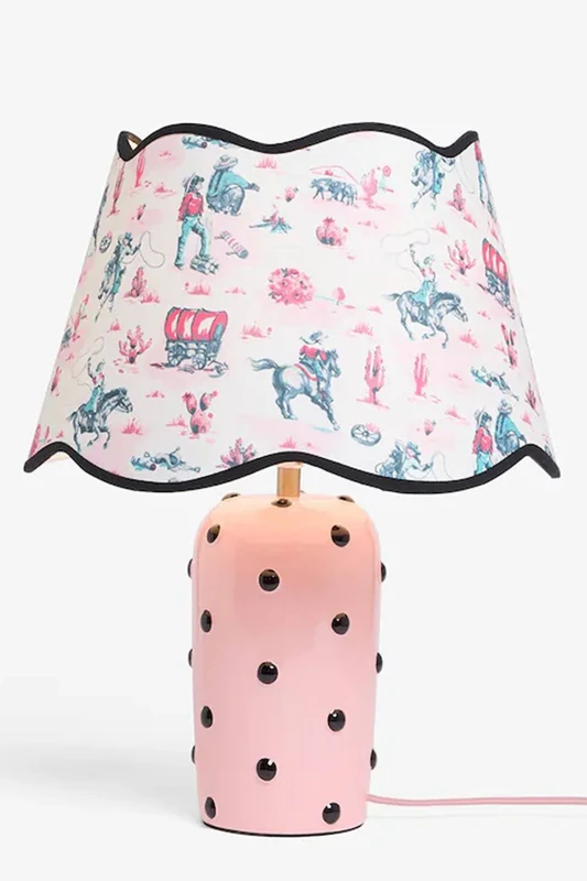 Image of Cath Kidston Pink Cowgirl Scallop Spot Table Lamp Pink Unisex