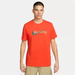 Image of Nike Dri-FIT Mens Running T-Shirt - Red