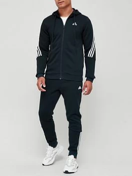 Image of adidas MTS Cotton Hood Fleece Track Suit - Black/White Size M Men