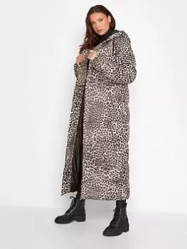 Image of Long Tall Sally Longline Padded Coat - Animal, Natural, Size 18, Women