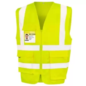 Image of WORK-GUARD by Result Unisex Adult Heavy Duty Security Vest (S) (Fluorescent Yellow)