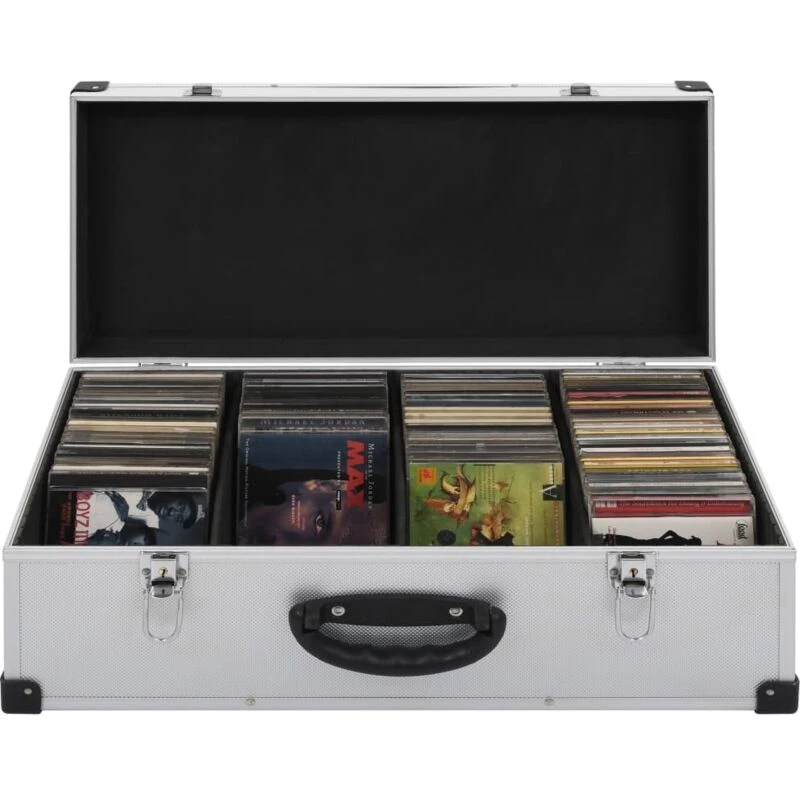 Image of VIDAXL Cd Case for 80 CDs Aluminium abs Silver Vidaxl 91854
