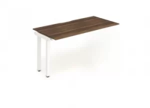Image of Single Ext Kit White Frame Bench Desk 1400 Walnut