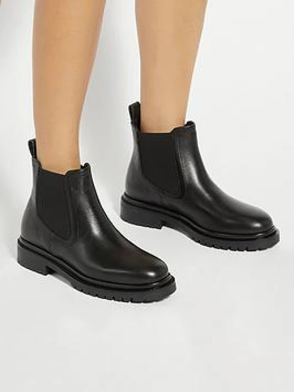 Image of Dune London Perceive Ankle Leather Boot, Black, Size 4, Women Black W6NUX Female 4