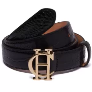 Image of Holland Cooper Womens HC Classic Slim Belt Black Croc Small