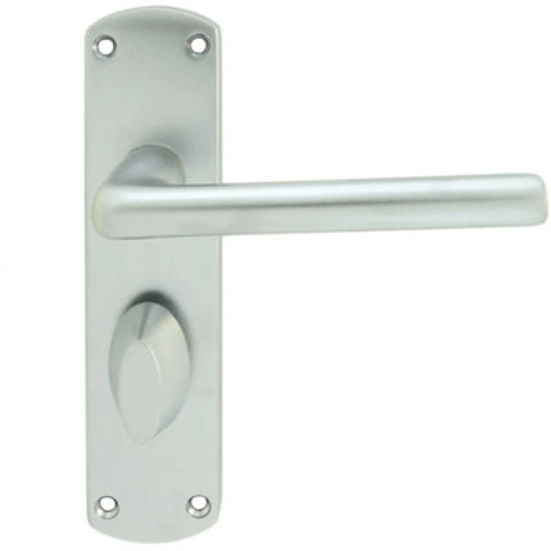 Image of Loops Rounded Straight Bar Handle on Bathroom Backplate 170 x 42mm Satin Chrome Multi