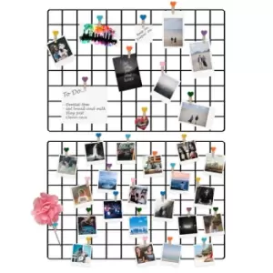 Image of Hanging Grid Organisation & Photo Wall Panels - Pack of 2 Black Pukkr