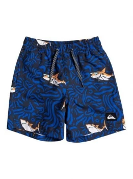 Image of Sharky 12" - Swim Shorts for Boys 2-7 - Black - Quiksilver
