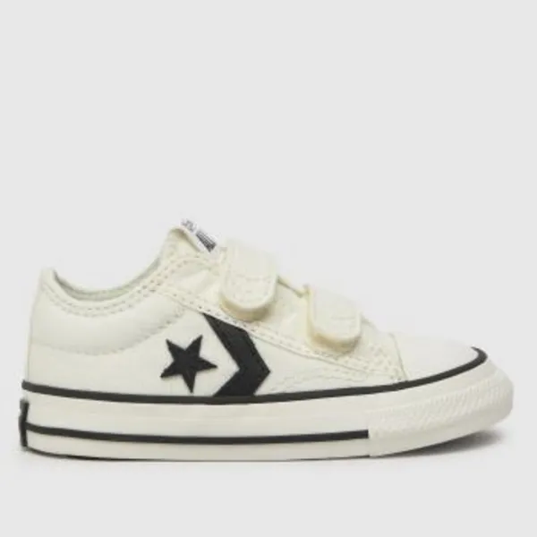 Image of Converse white & Black star player 76 v Boys Junior trainers White/Black UK 1 (EU 33)