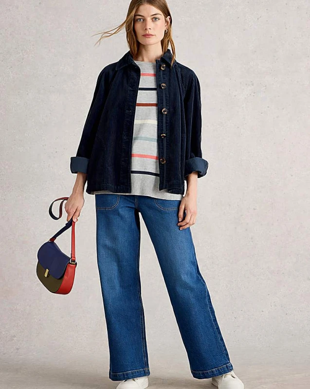 Image of White Stuff White Stuff Eden Cord Jacket Navy - White Stuff - Size: 16 Navy Female 16 PV51904