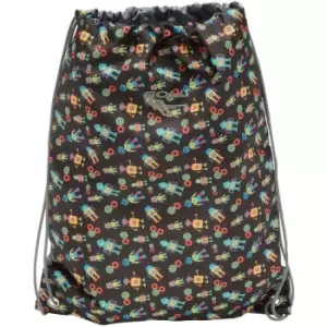 Image of Gola Childrens/Kids Robots Drawstring Gym Bag (One Size) (Black/Grey) - Black/Grey